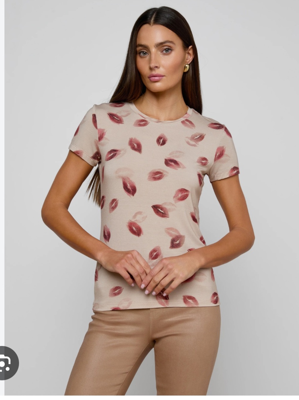 NWT L'AGENCE Ressi Kiss Print T-Shirt